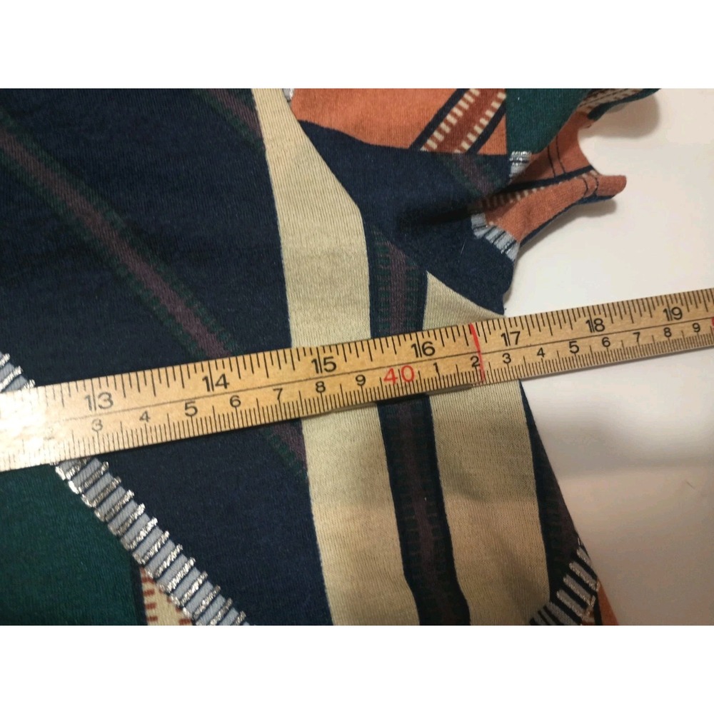 LuLaRoe XS Dress Short Sleeve High Low Swing Shift Geometric Stripe Colorblock - Picture 6 of 7